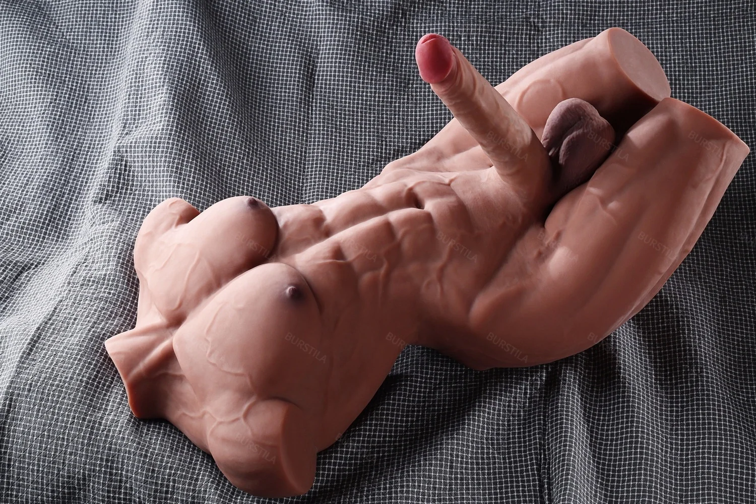 EU Stock - 70cm/27.56in TPE Male Sex Doll Torso Realistic Half Body Muscle Torso Love Doll 18cm Dildo - View 6