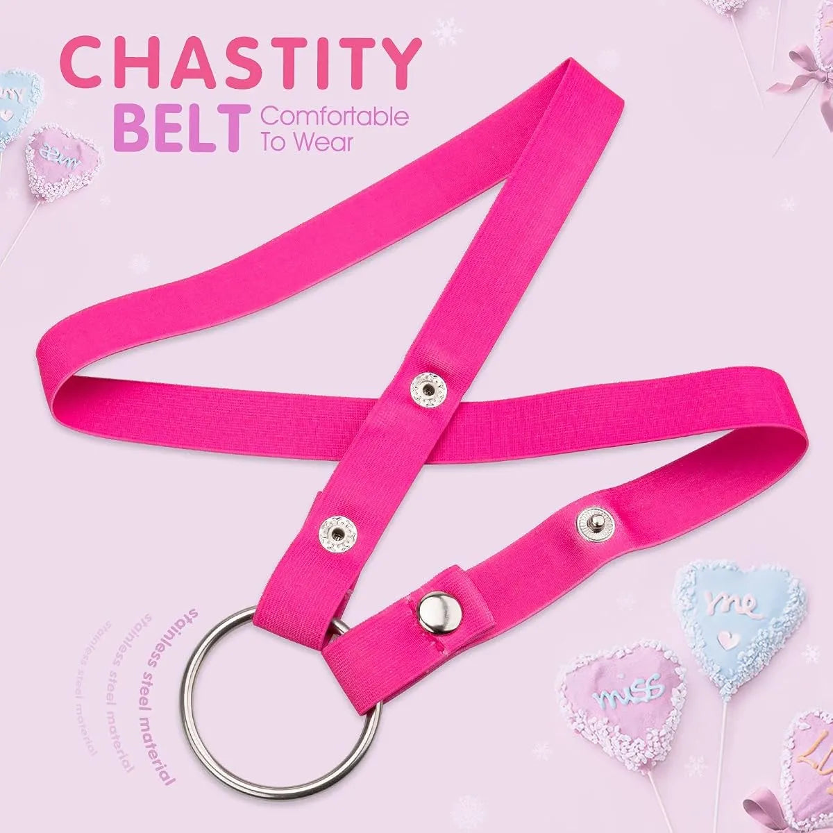Adjustable Men's Chastity Belt Anti-Fall with Ring - View 3