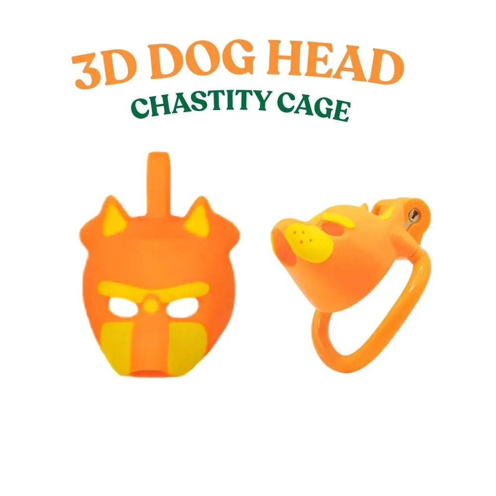 PVC Dog Head 3D Printed Male Chastity Cage alternate view