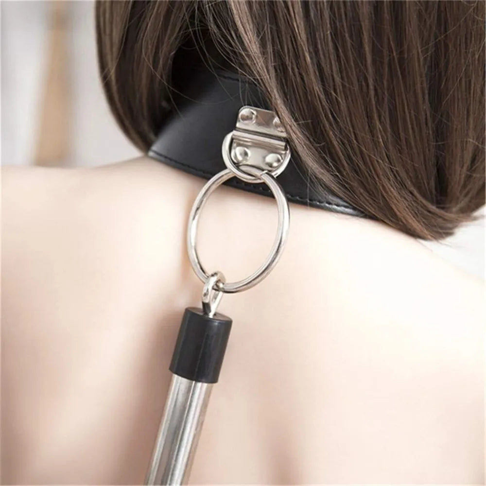 Heavy Stainless Steel Spreader Bar with Collar and Wrist Cuffs alternate view