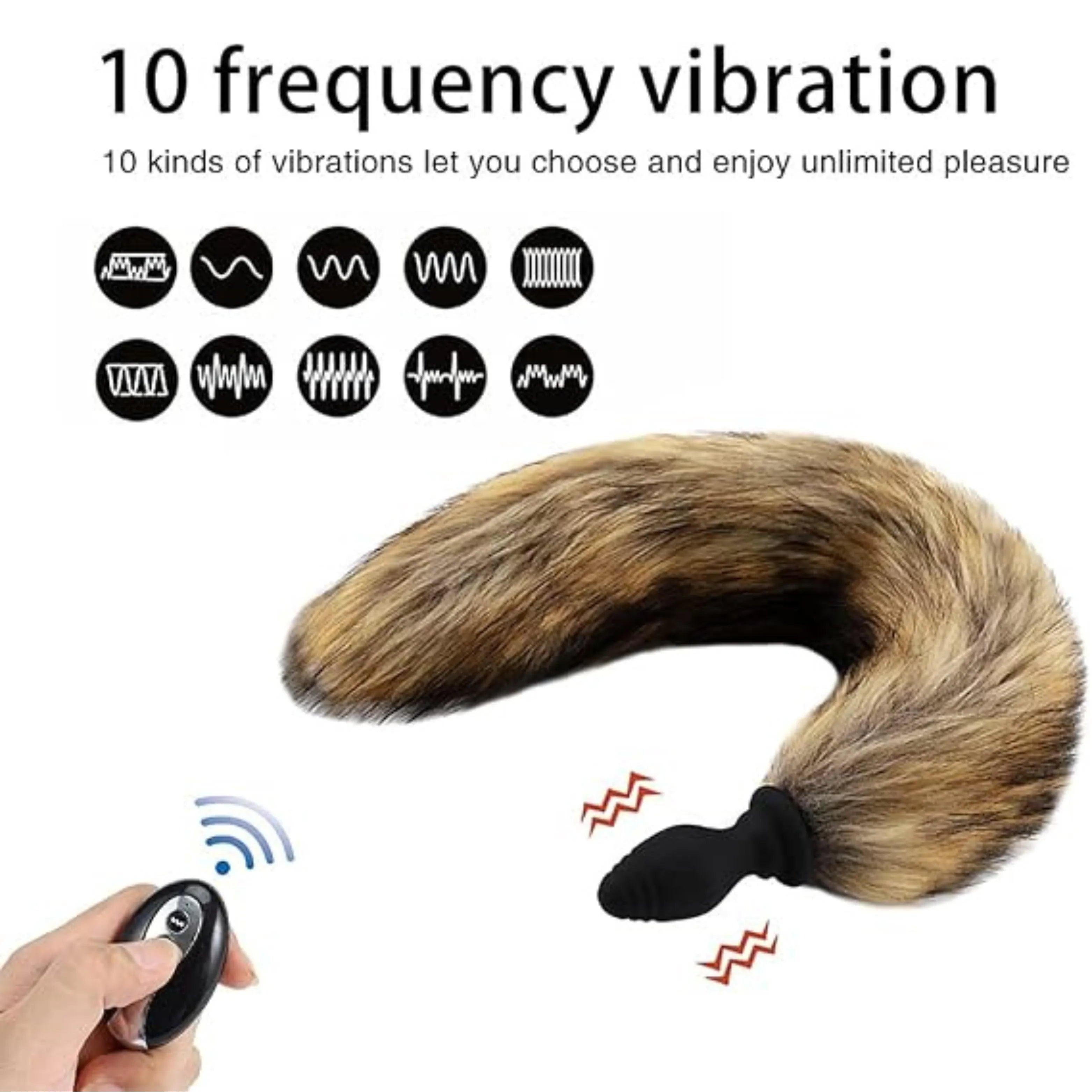 Vibrating Fox Tail with Remote Control alternate view