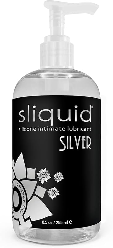 Sliquid Silver Silicone Lube, Waterproof Long-Lasting Gel, 8.5 Fl Oz
