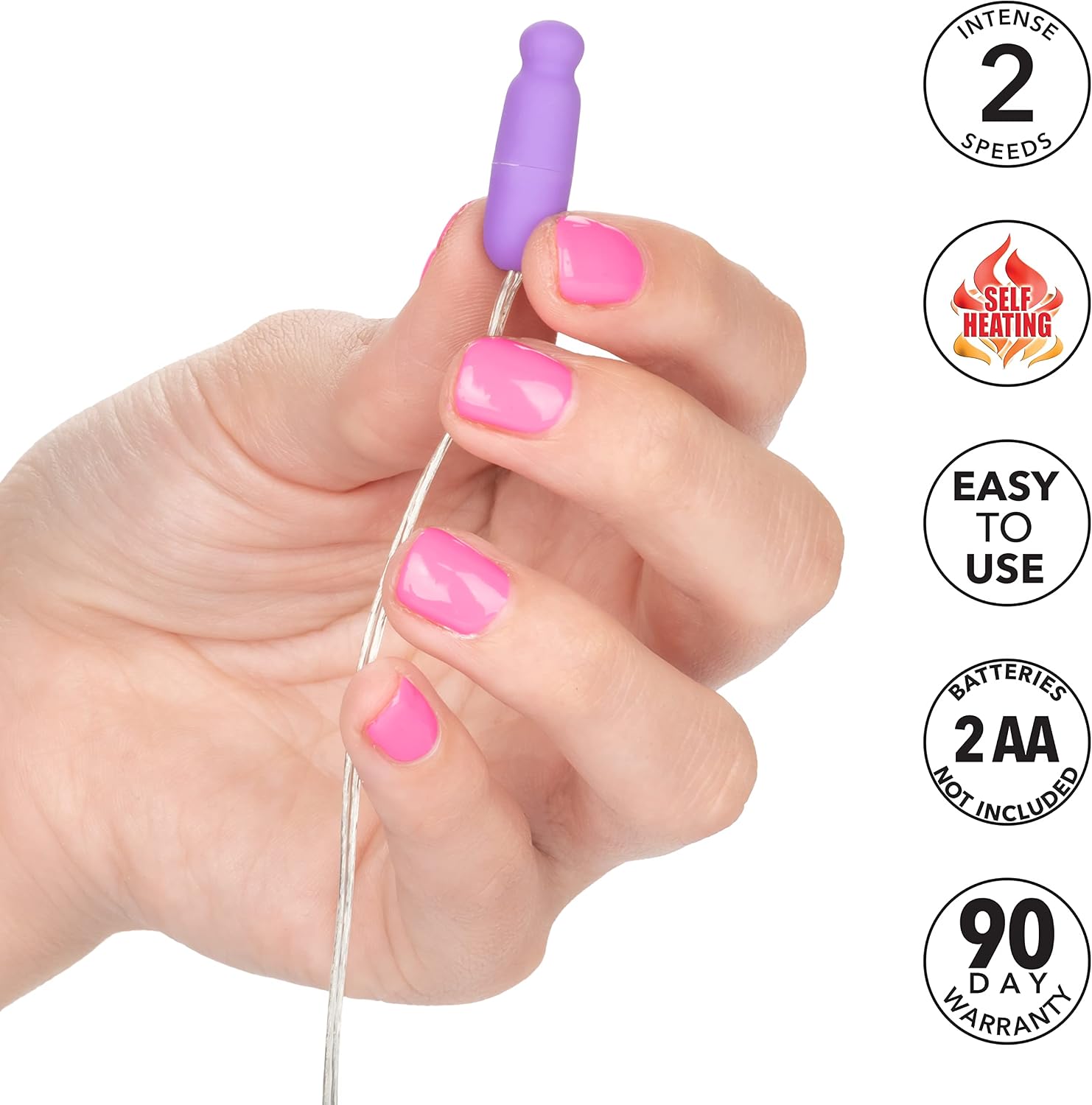 Whisper Micro-Heated Bullet Vibrator with 2-Speeds Powerful Vibration and Warms as It Vibrates - Purple - View 3