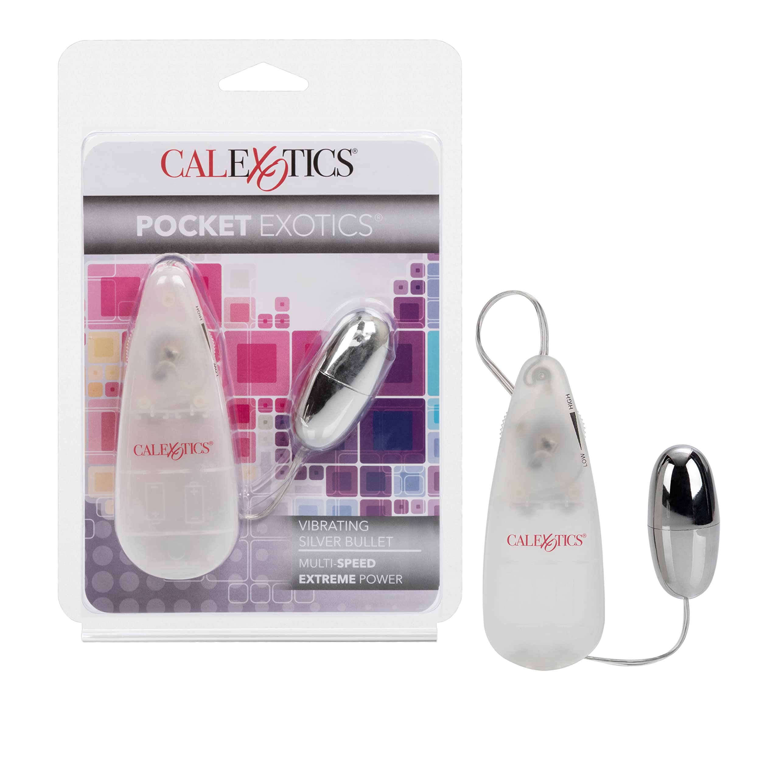 Pocket Exotics Vibrating Silver Bullet Vibrator Powerful Multiple Speed and Easy Controller